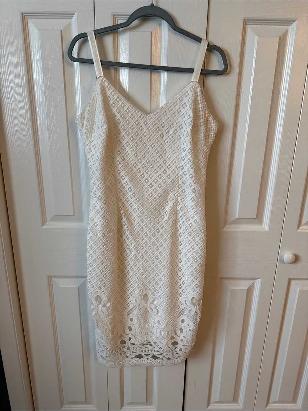 White House Black Market white Lace Midi Slip Dress brilla